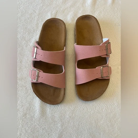 Pink Double Strap Sandals Size 10 - Picture 3 of 5
